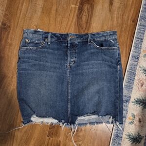 Joe's Jeans Skyler Denim Distressed Mini Skirt, Size 31